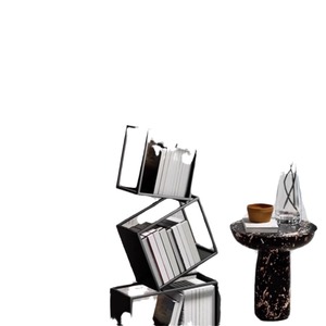 Invisible Bookshelf Floor Standing Modern Minimalist Wrought Iron Multi Tiered Shelf Space Saving <b>Bookcase</b> Living Room Bedroom - Product Image 5