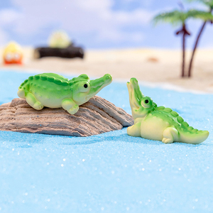 Mini figurines de crocodile en résine de dessin animé pour décorations paysagères, miniatures d'alligator, breloques animales, ornements, accessoires de bricolage - Product Image 6