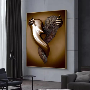 Pintura al Óleo Moderna de Amor, Estatua de Metal, Póster Artístico e Impresión de <span class=keywords><strong>Arte</strong></span> Mural, Pintura de Porcelana de Cristal, Decoración del Hogar - Product Image 4