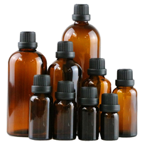 Flacon compte-gouttes en verre transparent pour huiles essentielles, tailles 5ml-100ml, avec bouchon à visser sécurité enfant pour crème visage