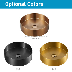 Évier d'art au design moderne avec égouttoir Pistolet de comptoir en acier inoxydable Gris Blanc <span class=keywords><strong>Noir</strong></span> Couleurs dorées pour les salles de bains des hôtels de villas - Product Image 6