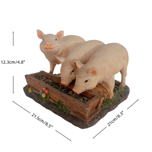 卸売リアルなレジンピッグスタチモデル屋外芝生装飾装飾ホーム装飾動物置物ファーム赤ちゃんピグレットスタチモデル - Product Image 4
