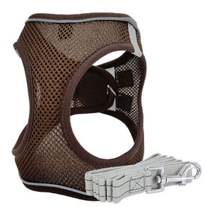 작은 개 및 고양이 경량 단색 하 메쉬 폴리 에스터 조끼 패딩 기능 및 버튼 폐쇄 통기성 애완 동물 하네스 - Product Image 5