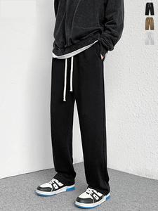 Pantalons de survêtement de sport de nouvelle génération, de bonne qualité, taille mi-haute, coupe ample, molleton, jambe large, décontractés - Product Image 3