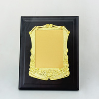 Plaque en bois noire plaquée or personnalisée, certificat, design personnalisé, plaque en bois, récompenses MH-T243