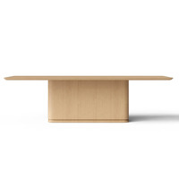 Table à manger rectangulaire contemporaine en chêne massif avec finition écologique durable, 6 places