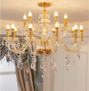 Lustre de luxe éclairage E14 bougie lustre Lustre <span class=keywords><strong>Suspension</strong></span> intérieur cage d'escalier <span class=keywords><strong>salon</strong></span> hôtel hall K9 lustre en cristal - Product Image 2