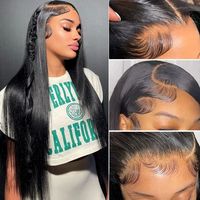 Peluca frontal de encaje completo HD 13x4 sin procesar, peluca vietnamita sin procesar de 250% de densidad, sin pegamento, cutícula alineada, lisa como una tabla, de cabello humano sin procesar.
