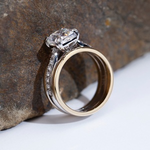 Anillo de Compromiso Messi Jewelry MSR-1137 con Moissanita DEF de 2CT, Corte Cojín, Oro 14K, Anillo de Boda Clásico, Regalo de Diamantes - Product Image 4