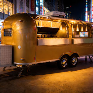 Chariot de Fish and Chips Britannique Authentique, Morue enrobée de bière avec frites épaisses, pois mous et sauce tartar pour les rues de Londres - Product Image 1