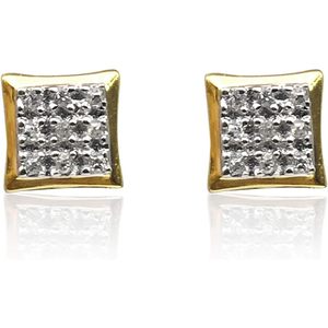 Pendientes de Diamantes con Corte Princesa Ornaatis, Oro Amarillo de 10K, Color G-H, Claridad P2, Engaste de Garras, para Uso Diario de Mujer - Product Image 2