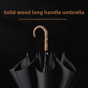 Parapluie droit professionnel à ouverture automatique, 8 baleines, en fibre de verre, résistant au vent et imperméable, pour l'extérieur, vente en gros - Product Image 2