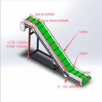 Système de Convoyeur à Bande Inclinée en PVC de Qualité Alimentaire Xiangwei, Convoyeur à Godets Incliné 220V/380V 2.2kW 20m/min Résistant au Feu