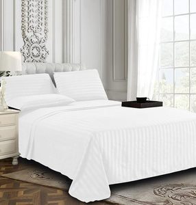 Parure de draps élégante et confortable, la plus douce et la plus douillette, qualité hôtelière, luxueuse, résistante aux plis, à rayures damassées - Product Image 6