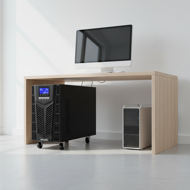 6KVA Online Single Phase Tower UPS 220V Lead Acid Battery for Computer Home Backup Power Supply High Frequency
