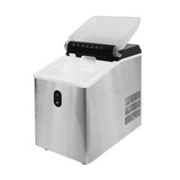 Machine à glaçons domestique en acier inoxydable 20 kg/24h, nettoyage automatique à une touche, filtre à eau numérique, arrêt automatique, silencieuse, usage commercial