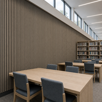 Panneau acoustique flexible ignifuge en lattes de bois, panneaux muraux en lattes de bois pliables en feutre PET pour la décoration intérieure des espaces publics