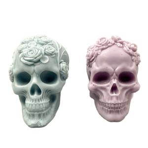 بيع بالجملة جمجمة وردية علاج بالروائح العطرية ديكور هالوين تصميم إبداعي قالب سيليكون - Product Image 6