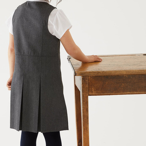 Uniforme scolaire pour filles d'<span class=keywords><strong>Afrique</strong></span>, robe courte, tablier, ensemble chemise, manches courtes, chemises blanches, modèles d'uniformes pour l'école primaire, OEM ODM - Product Image 5
