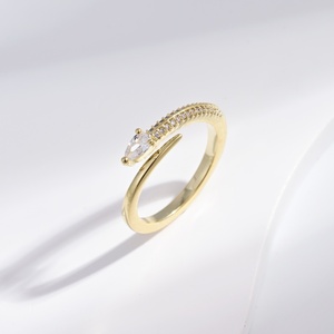 wholesale plata <b>925</b> sterling <b>Silver</b> Yellow Gold plated <b>ring</b> zircon Classic wedding minimalist engagement stacking women <b>rings</b> - Product Image 2