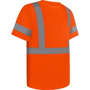 Camiseta de rendimiento OEM con bolsillo, detalles reflectantes, absorción de humedad, para entrenamiento y trabajo. - Product Image 1
