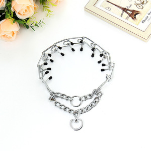 Luxo aço inoxidável clássico sólido impacto estimulação colar para cães de estimação destacável formação cadeia à prova de explosão Característica - Product Image 3