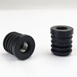 Pieds réglables en plastique avec écrou, filetage droit noir, boulon de meuble au design moderne - Product Image 1