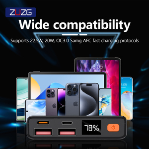 ZUZG Precio al por Mayor OEM 10000mAh PD20W+QC22.5 Banco de Energía de Carga Rápida Bidireccional con Pantalla Digital Inteligente - Product Image 6