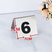 Panneau numérique en acier inoxydable poli en forme de tente pour numéros de table de restaurant/hôtel, affichage de numéros d'appel/file d'attente par sérigraphie