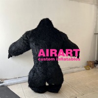 Costume gonflable en peluche, Costume de mascotte gonflable, Costume de gorille gonflable noir