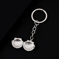 Ywyougang Porte-clés Coquillage Ouvrable en Acier Inoxydable 4 Couleurs, Cadre Photo, Pendentif Médaillon Coquillage, Cadeau
