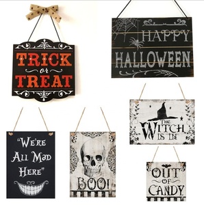 Hot Halloween Phù Thủy Danh Sách Mũ Bằng Gỗ Dấu Ma Hàng Thủ Công Bằng Gỗ Lễ Hội Carnival Trang Trí Đêm Halloween Treo Bảng - Product Image 1