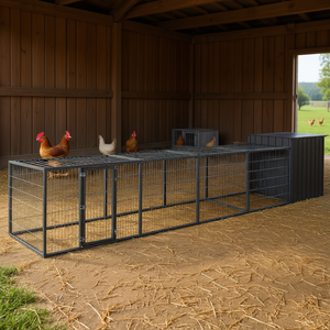 Jaula Grande para Pollos de Acero Galvanizado Antracita, Jaula Premium para el Cuidado de Aves de Corral - Product Image 2