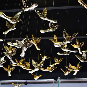 Heiße kreative dekoration Kristallvogel am Himmel hängend Vogel Kristallkronleuchter