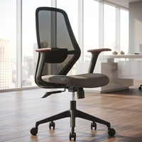 Chaise de bureau ergonomique moderne en maille avec logo personnalisé OEM, base en acier, hauteur réglable manuellement, pivotante et inclinable, pour commandes en gros pour entreprises