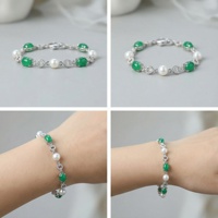 Bracelets en argent 925 polyvalents et tendance, perles naturelles, argent sterling, maillons, malachite, pierres précieuses, bracelet en perles d'eau douce, bijoux