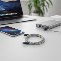 Câble de données pour téléphone portable USB Type-C vers USB, 1m, en alliage d'aluminium et tressé en nylon, cuivre pur, PD 27W, tendance 2026
