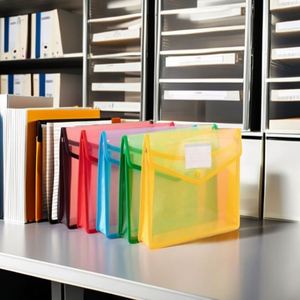 Pochettes de classement en plastique imperméables et durables pour bureau, maison, école – Fermeture à bouton-pression, extensibles, en PP, pour rangement de documents - Product Image 2