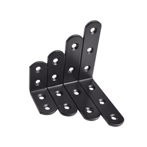Support d'angle en acier inoxydable noir à 90 degrés en forme de L pour connecteur de meubles - Product Image 1
