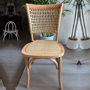 कस्टम सस्ते लोकप्रिय ठोस लकड़ी रतन किराया फर्नीचर आरामदायक रस्सी वापस शादी समारोह कुर्सी - Product Image 5