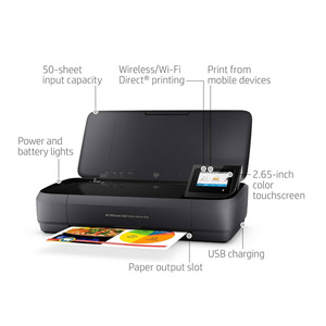 เครื่องพิมพ์พกพาสีดำ รุ่น ForHP OfficeJet 250/200 ออลอินวัน พร้อมการพิมพ์ไร้สายและการพิมพ์ผ่านมือถือสำหรับ Alexa (CZ992A) - Product Image 2