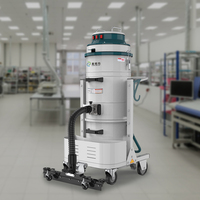 Aspirateur industriel monophasé à 3 moteurs avec conteneur supérieur et inférieur, idéal pour les ateliers d'usine.