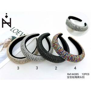 Diadema de espuma con diamantes de imitación Angelina, accesorios para el cabello para mujer, negro, plateado, multicolor, elegante, uso diario, alta calidad, 12 unidades - Product Image 5