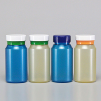 Flacon de rangement pour pilules en plastique PET jaune/bleu, avec bouchon de sécurité enfant, idéal pour les vitamines - Vente chaude