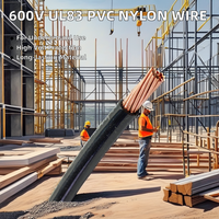Alambre de construcción de cobre de PVC de 600V con certificación UL83, aislamiento IEC subterráneo de 100m de un solo núcleo sólido trenzado de Thhn Thwn de m