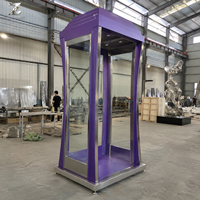 Cabine téléphonique de mariage en acier inoxydable, artisanat métallique personnalisable, présentoir floral, décoration pour cérémonie de jardin, hôtel, événement, lieu de réception