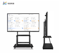 Papan Tulis Pintar Sekolah 55-110 Inci Sistem Ganda Windows OPS Produsen Layar Sentuh IR 20-Titik Grosir OEM untuk Ruang Rapat