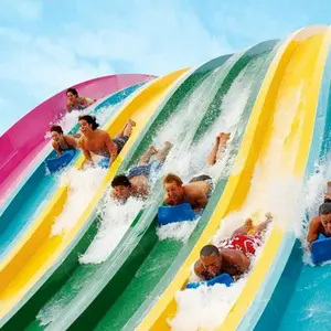 高品质中国可爱水上乐园滑梯彩虹滑梯制造商儿童和成人游泳池滑梯