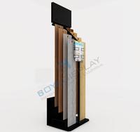 Présentoir de sol en métal et bois personnalisable, écologique et très demandé, pour utilisation en showroom