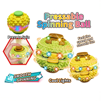 Balle Fidget Spinner à Pression avec Lumières et Motifs Fruités, Jouet Anti-Stress et Anti-Anxiété, Spinner de Bureau pour Enfants et Adultes